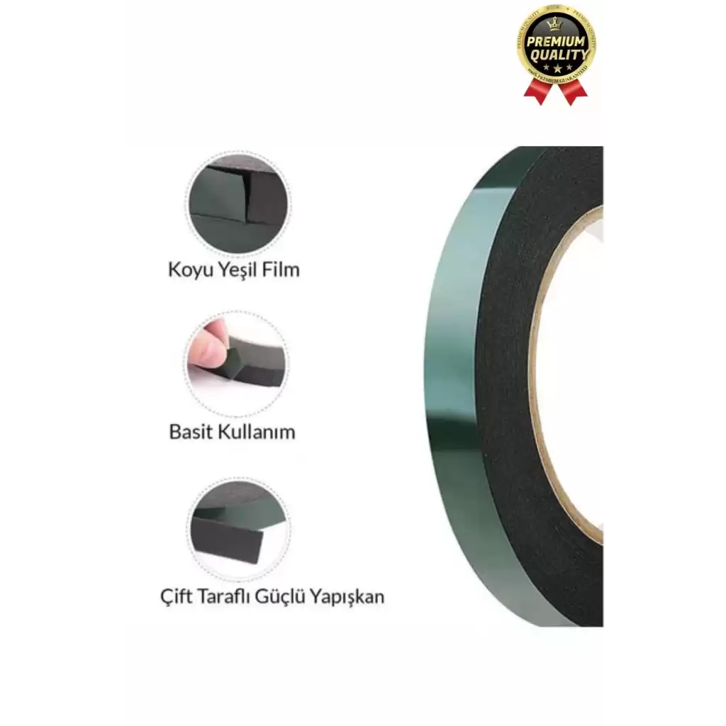 Premium Ultra Güçlü İz Bırakmaz Elastik Yapılı Çift Taraflı Akrilik Köpük Bant 36mm - 10m - 5 Adet