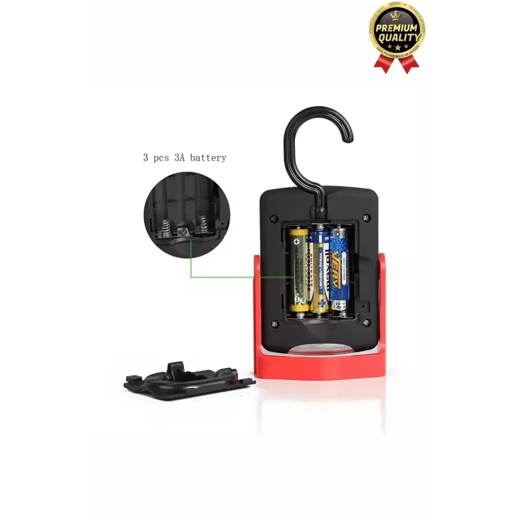 Premium Kancalı Asılabilir Mıknatıslı Pilli Beyaz Işık 50 Metre Mesafeli 20+3 SMD Parlak Led Lamba
