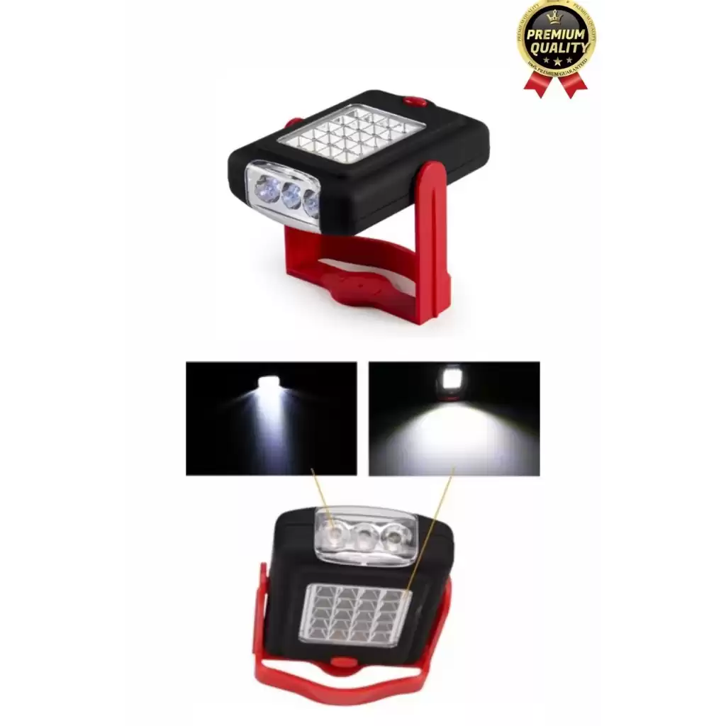 Premium Kancalı Asılabilir Mıknatıslı Pilli Beyaz Işık 50 Metre Mesafeli 20+3 SMD Parlak Led Lamba