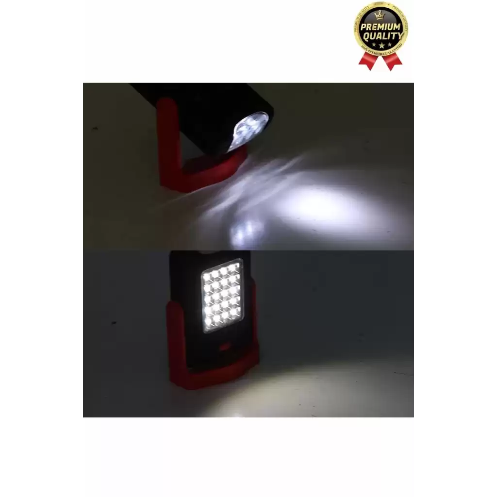 Premium Kancalı Asılabilir Mıknatıslı Pilli Beyaz Işık 50 Metre Mesafeli 20+3 SMD Parlak Led Lamba