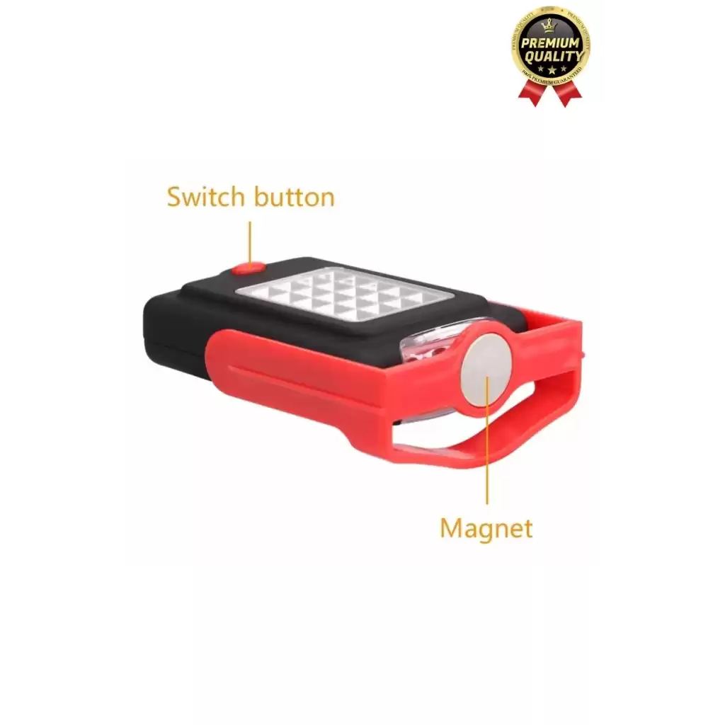 Premium Kancalı Asılabilir Mıknatıslı Pilli Beyaz Işık 50 Metre Mesafeli 20+3 SMD Parlak Led Lamba