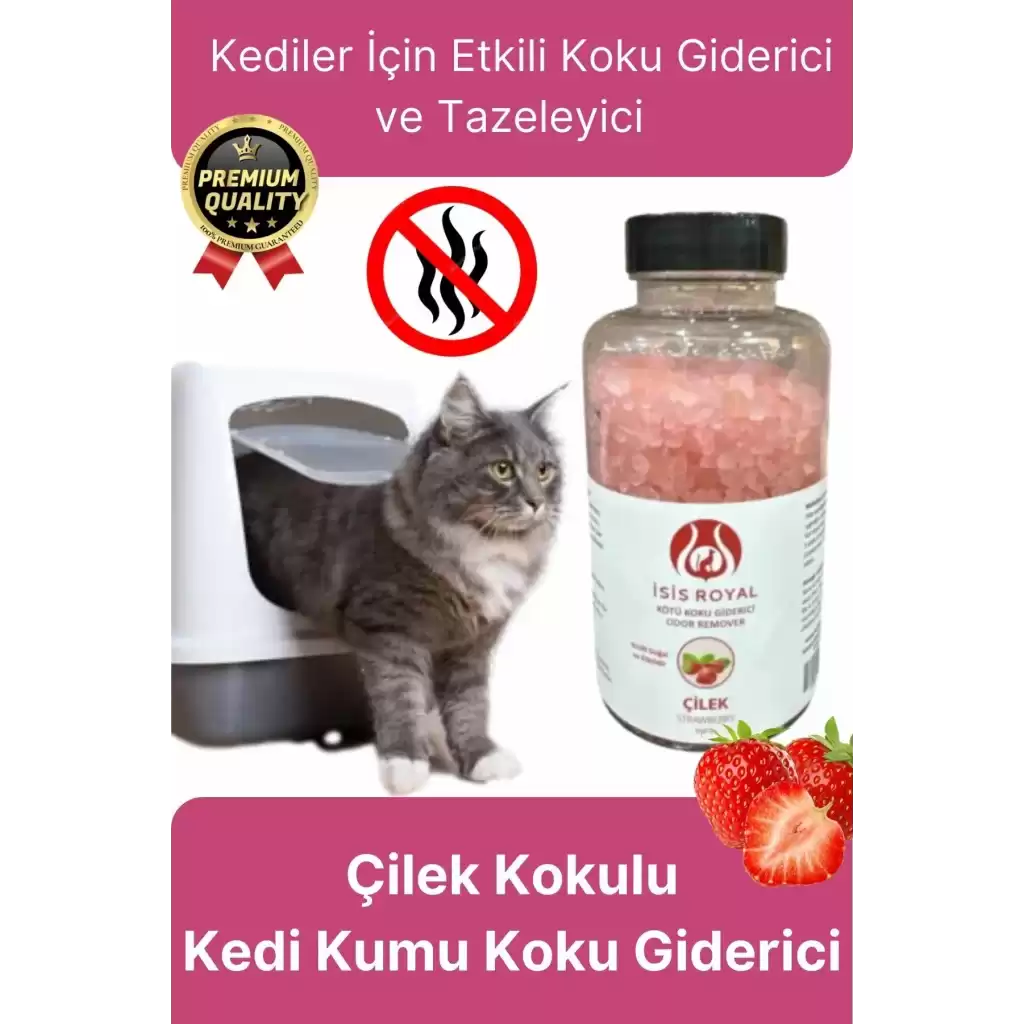 Çok Amaçlı Çilek Kokulu Deodorant Evcil Hayvan Kedi Kumu Koku Giderici Sülfat Epsom Tuzu 350 Gr
