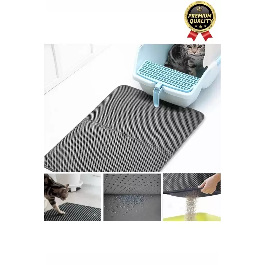 Özel Üretim Çift Katmanlı Yıkanabilir Kumu Pisliği Hapseden Büyük Elekli Kedi Tuvalet Önü Paspası