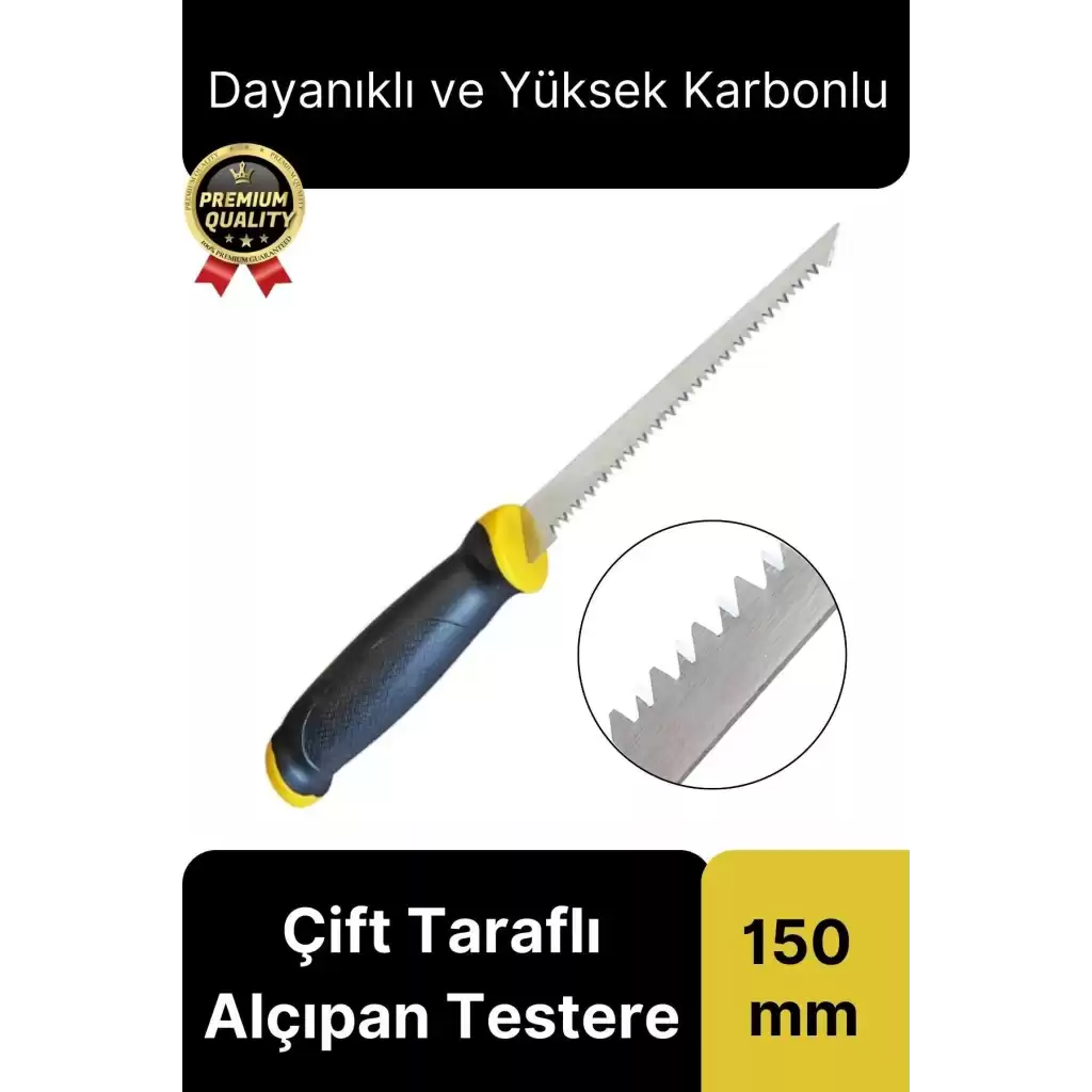 Üstün Kalite Dayanıklı Çelik Sivri Uçlu Çift Taraflı Ahşap Sunta Kesme Oygu Alçıpan Testere 150 mm
