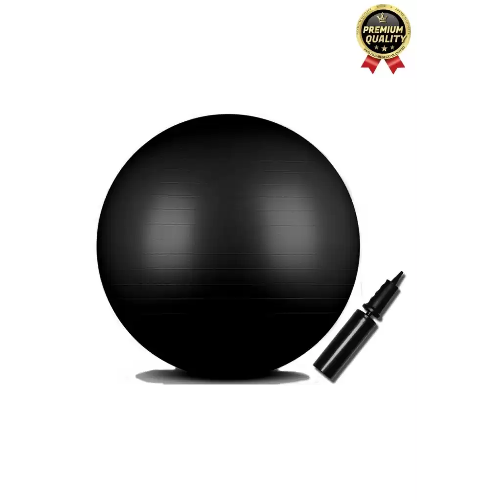 Premium Mini Gymball 20cm Jimnastik Denge Fitness Spor Şişirme Pompası Hediyeli Siyah Pilates Topu