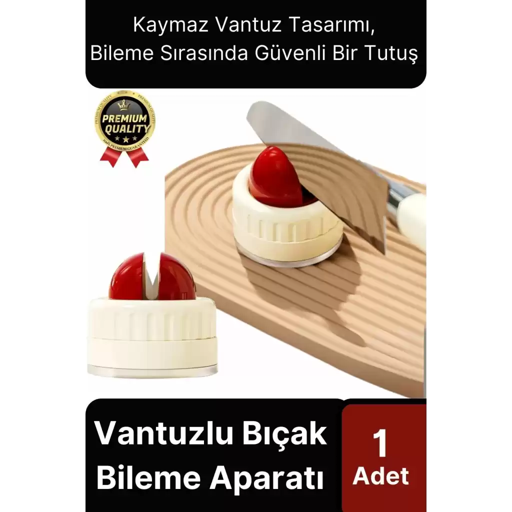 Premium Pratik Keskin Makas Şef Mutfak Paslanmaz Vantuzlu Mini Bıçak Bileme Aparatı Aleti - 1 Adet