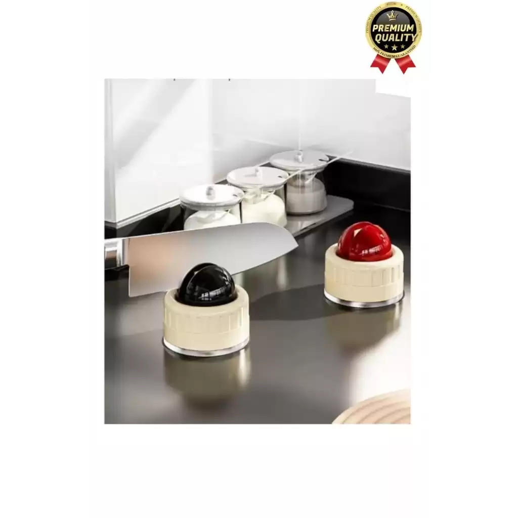 Premium Pratik Keskin Makas Şef Mutfak Paslanmaz Vantuzlu Mini Bıçak Bileme Aparatı Aleti - 1 Adet