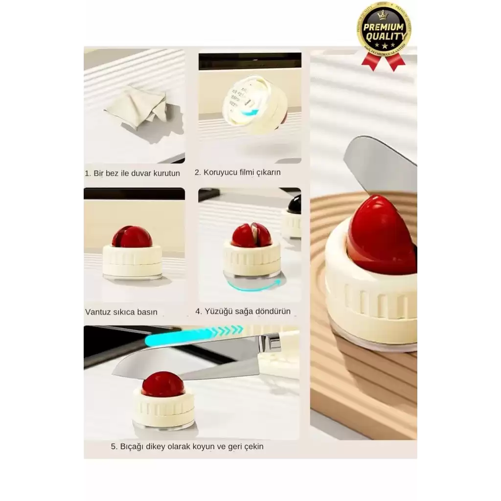 Premium Pratik Keskin Makas Şef Mutfak Paslanmaz Vantuzlu Mini Bıçak Bileme Aparatı Aleti - 1 Adet