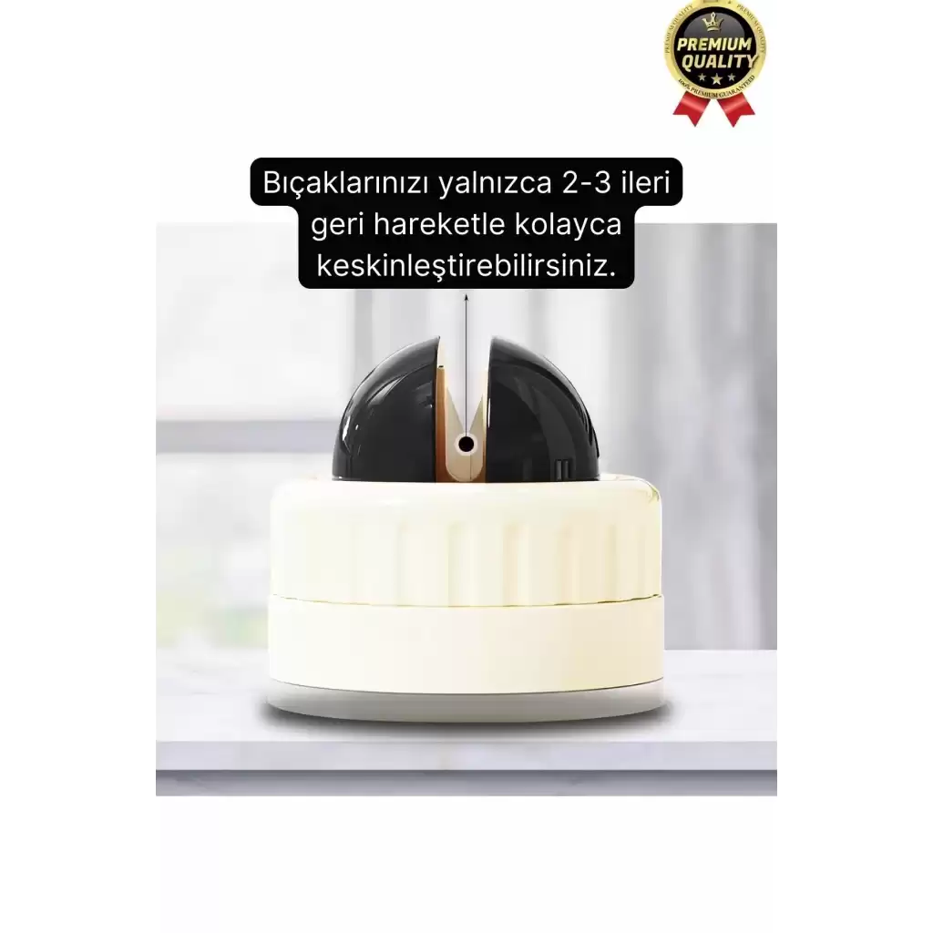 Premium Pratik Keskin Makas Şef Mutfak Paslanmaz Vantuzlu Mini Bıçak Bileme Aparatı Aleti - 1 Adet