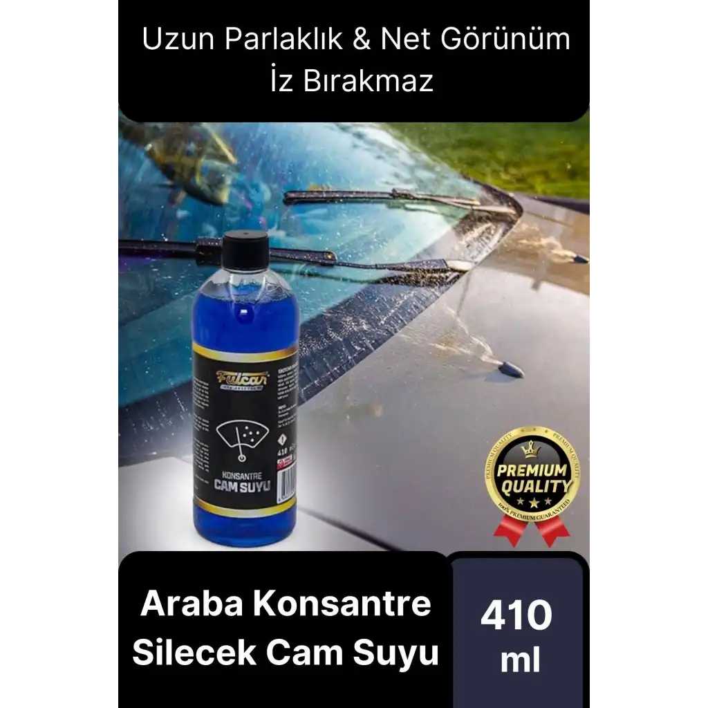 Kolay Kullanım Uzun Parlaklık Net Görünüm İz Bırakmaz Araba Oto Konsantre Silecek Cam Suyu 410 mL