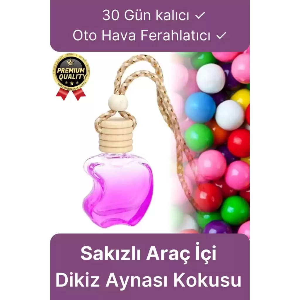 Yüksek Kalite 30 Gün Kalıcı Taze Ferah Hava Sakız Kokulu Araba Araç İçi Dikiz Aynası Oto Kokusu 8 ml