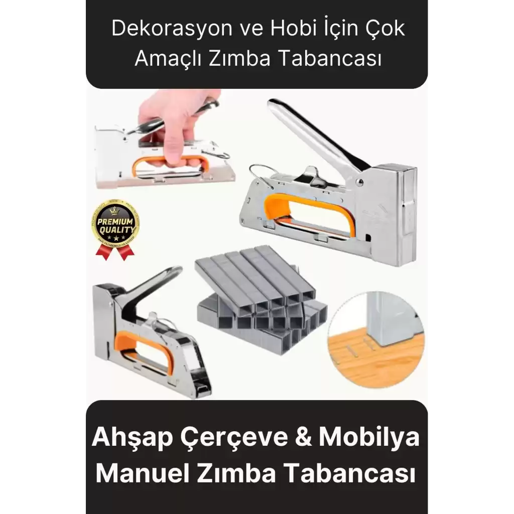 Çok Amaçlı Pratik Dekorasyon Hobi Koltuk Döşeme Çakma Mobilya Ahşap Çerçeve Manuel Zımba Tabancası