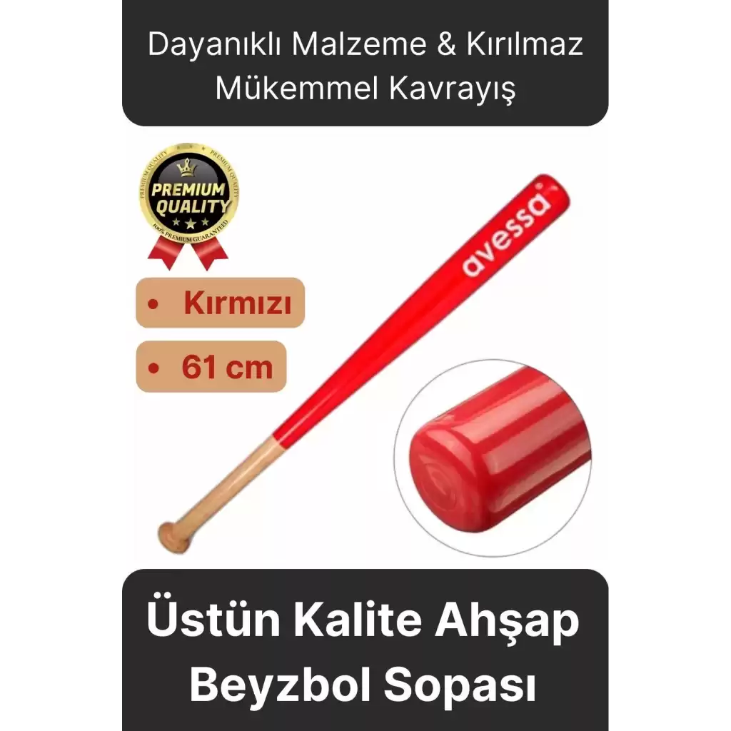 Üstün Kalite Dayanıklı Malzeme Kırılmaz Mükemmel Kavrayış Ahşap 28 inc Baseboll Beyzbol Sopası 61 Cm