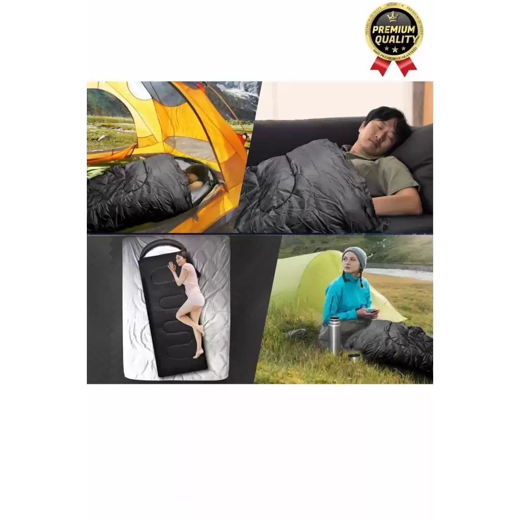 Premium Ultra Konforlu Nefes Alan Çift Kaplama Su Geçirmez Polar Kumaş Kamp Uyku Tulumu -10 Derece