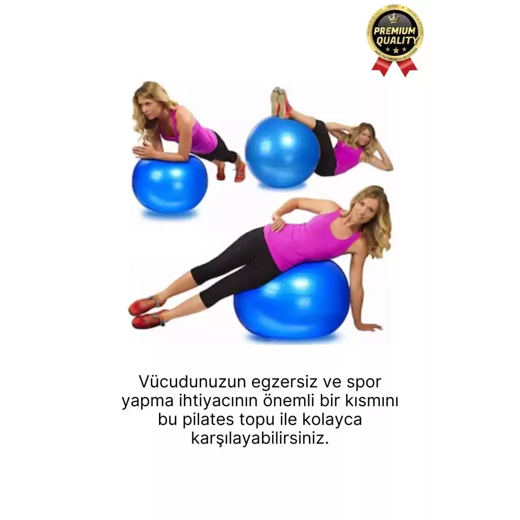 Premium Mini Gymball 20cm Jimnastik Denge Fitness Spor Şişirme Pompası Hediyeli Mavi Pilates Topu