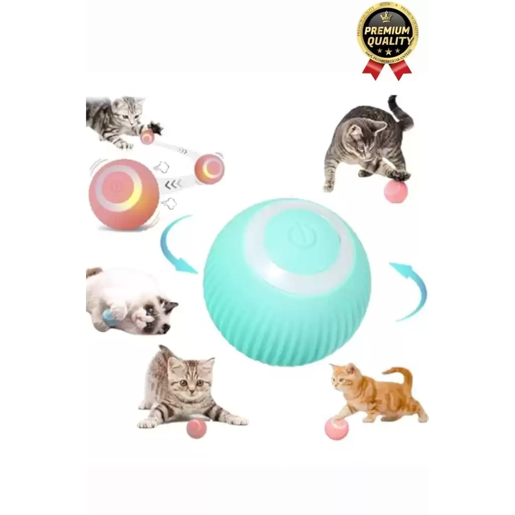 Dayanıklı 3 Modlu Otomatik Hareket Eden Interaktif 360 Derece Dönebilen Oyuncak Kedi Köpek Topu