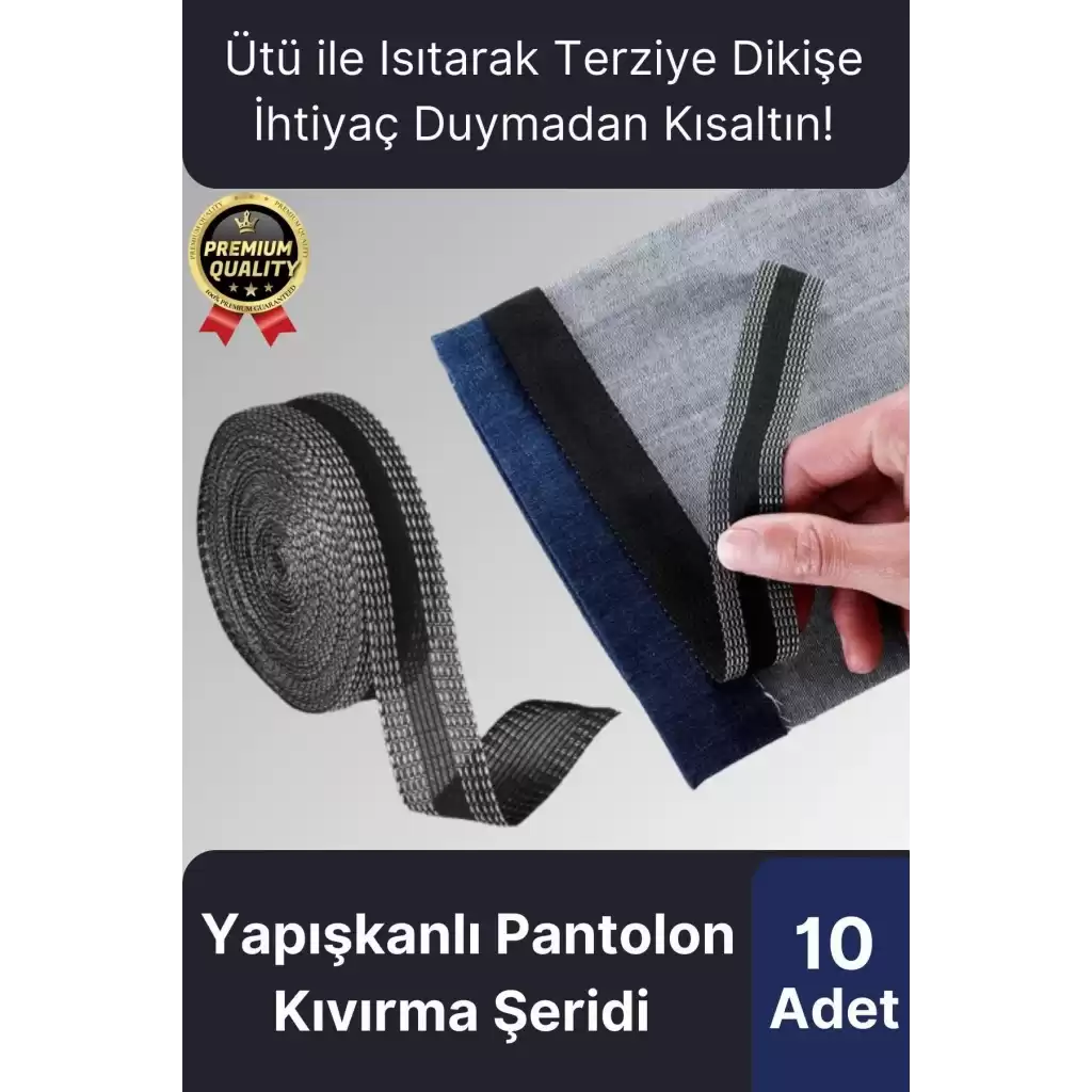 Dayanıklı Polyester Esnek Kendinden Yapışkanlı Pantolon Kumaş Kıvırma Yapıştırma Bandı Şeridi10 Adet