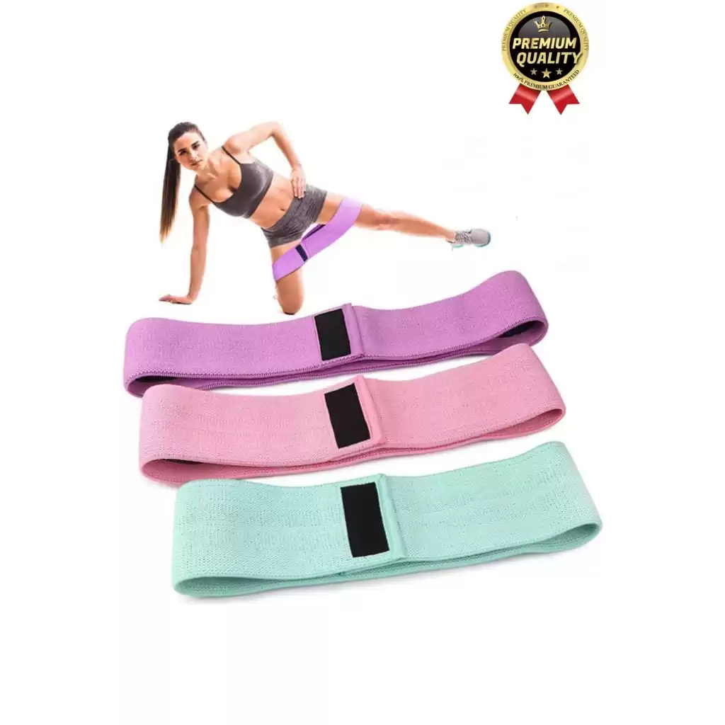 Dayanıklı Kaliteli Yumuşak Orta Sert Ebat 3lü Squat Pilates Fitness Spor Egzersiz Direnç Bandı Seti
