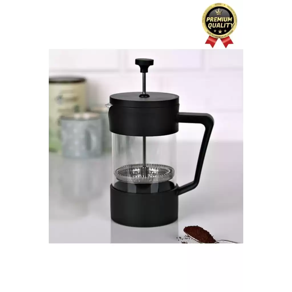 Premium Kalite Dayanıklı Isıyı Koruyan Filtre Kahve Bitki Çayı Demleme Siyah French Press 200 ml