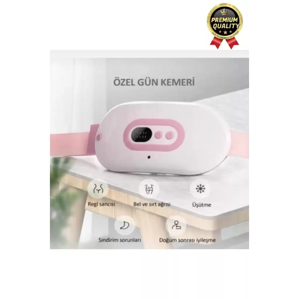 Kadınlar İçin Titreşimli Isı Veren Ağrı Azaltan Sıcak Tutan Dijital Özel Gün Regl Adet Bel Kemeri
