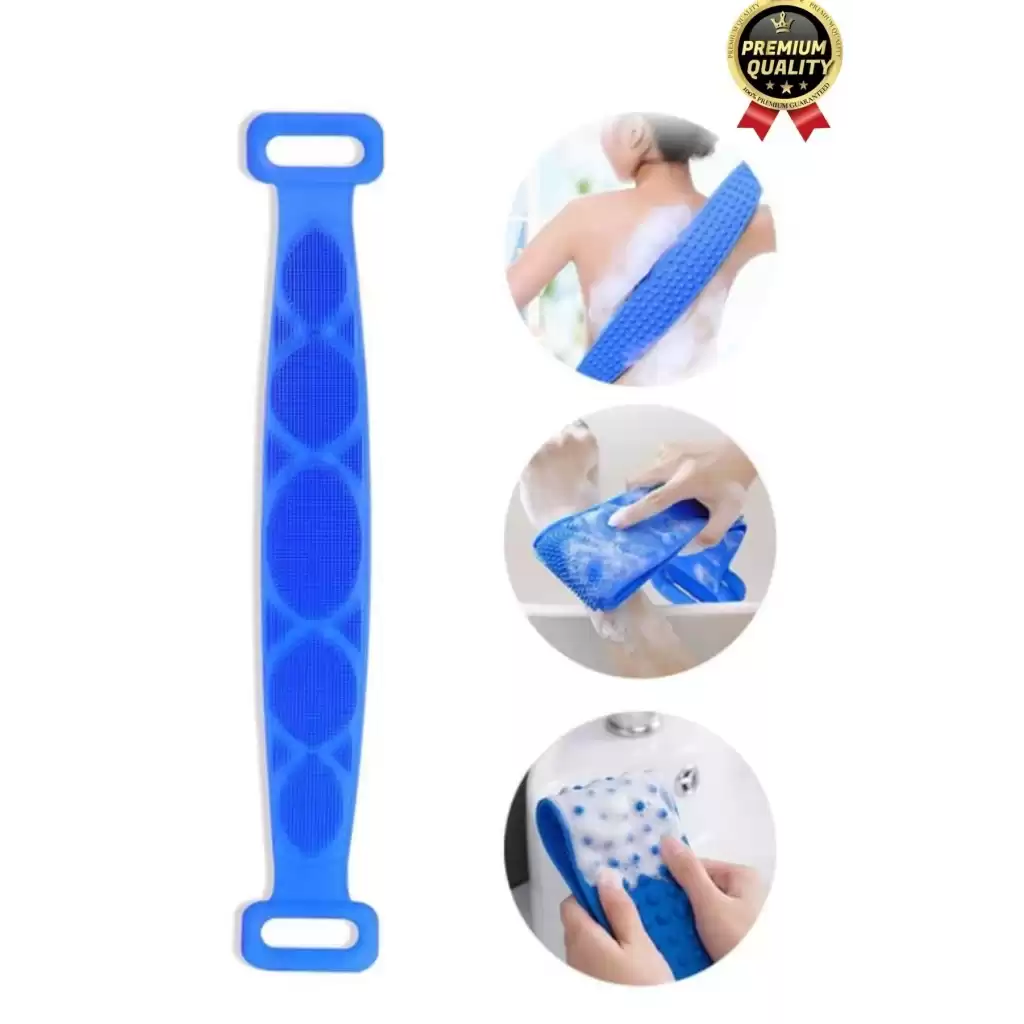 Yıkanabilir Back Scrubber Masaj Etkili Silikon Çift Taraf Duş Lifi Banyo Sırt Kesesi Büyük Boy 70cm