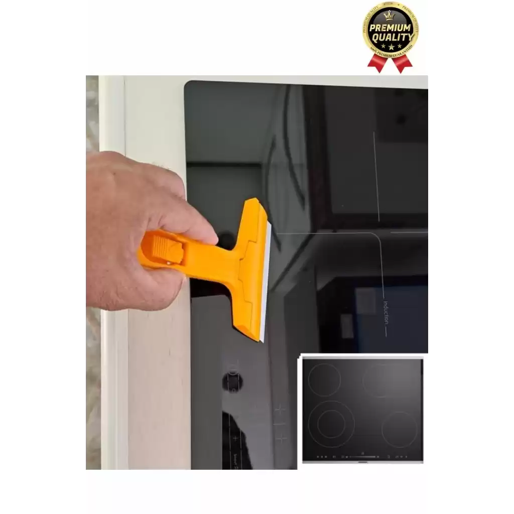 Çok Fonksiyonlu Cam Seramik Ocak Fayans Derz Boya Kısa Saplı 2 Adet Yedekli Sökücü Kazıma Bıçağı
