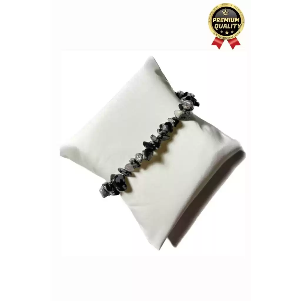 Özel Üretim Enerji Yükselten Esnek İp İkizler Burcu Gerçek Siyah Obsidyen Doğal Taş Unisex Bileklik