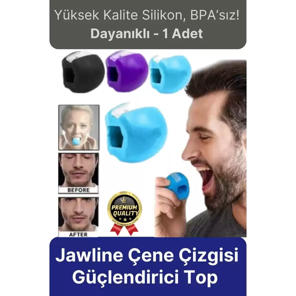 Yüksek Kalite BPA İçermeyen Silikon Jawline Çene Çizgisi Güçlendirici Egzersiz Topu Başlangıç Seviye