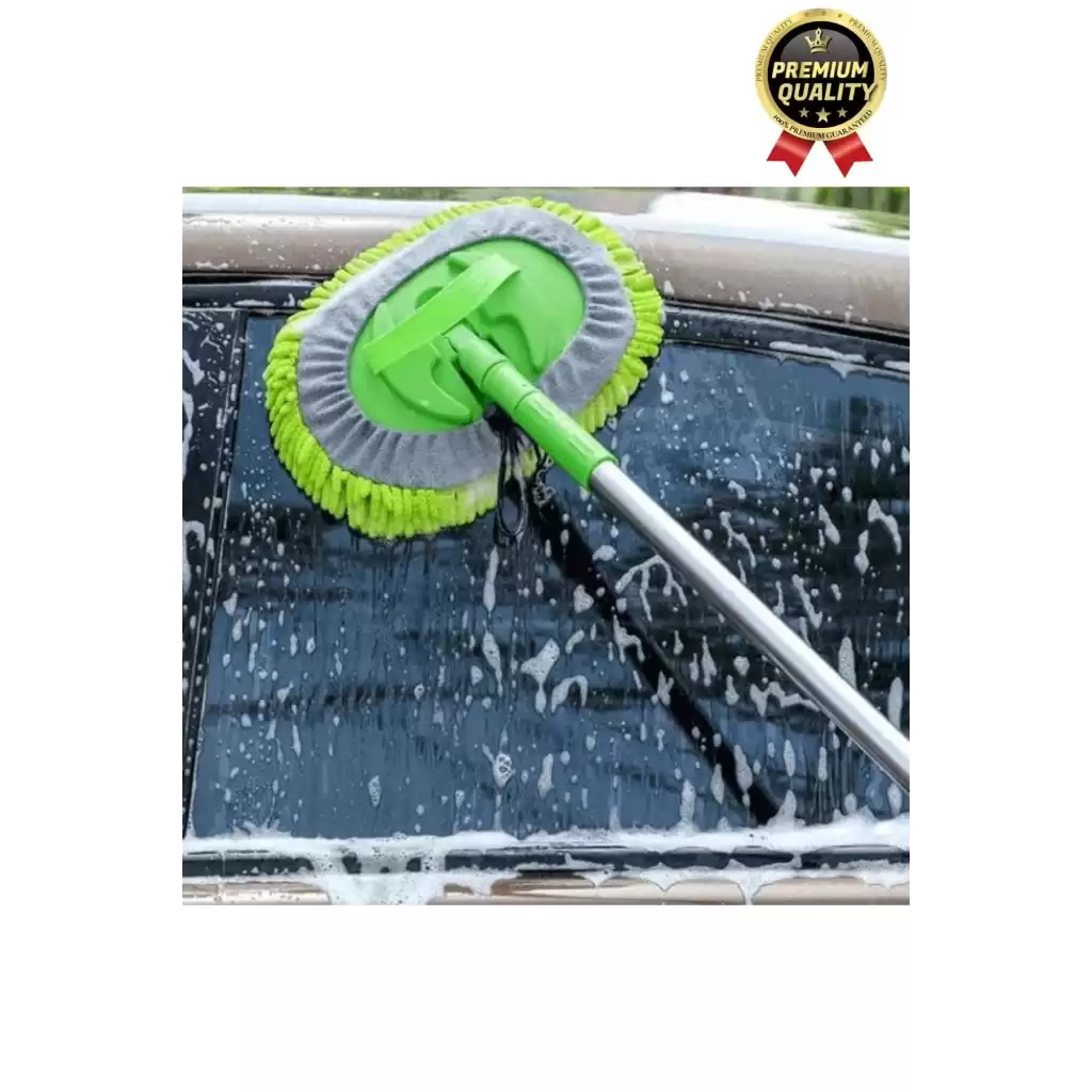 Çok Fonksiyonlu 180 Derece Dönen Mikrofiber Mop Çizmez Araba Otomobil Yıkama Uzun Sopalı Fırça Seti