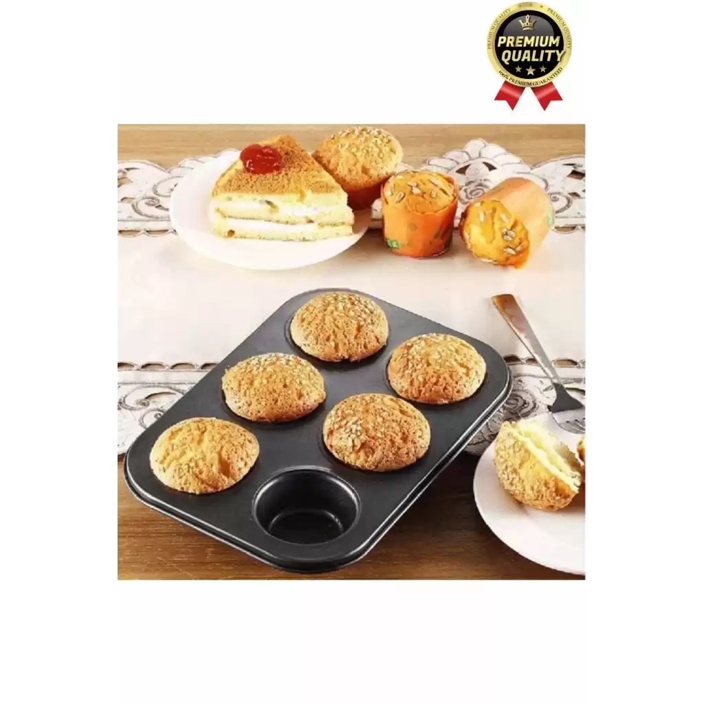 Çok Amaçlı Mutfak Yüksek Isıya Dayanıklı Yıkanabilir Yanmaz Yapışmaz 6’lı Kek Muffin Cupcake Kalıbı
