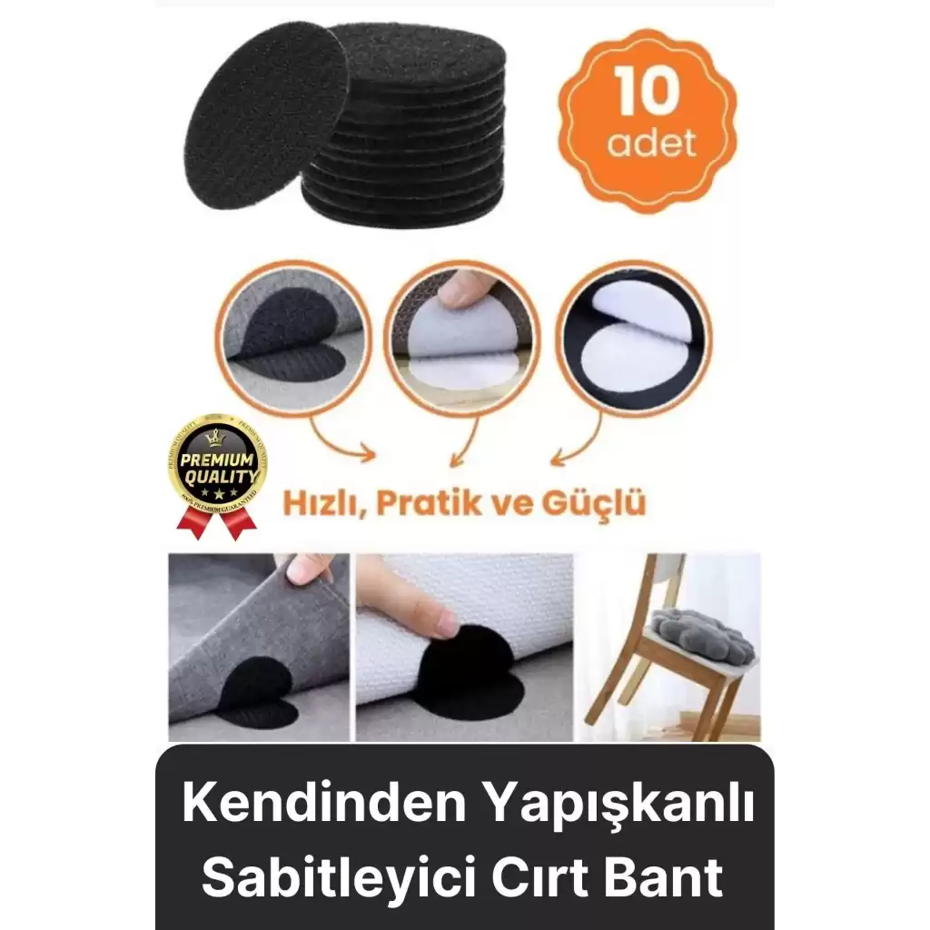 Çok Amaçlı Sabitleyici Kaydırmaz Kendinden Yapışkanlı Yıkanabilir Halı Kilim Koltuk Cırt Bant 10 Adt