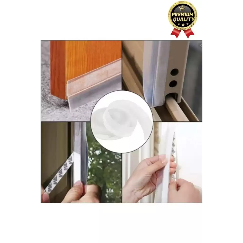 Şeffaf Silikon Rüzgâr Soğuk Böcek Engelleme Cam Kapı Pencere İzolasyon Yalıtım Şerit Bant 5mt 1 Adet