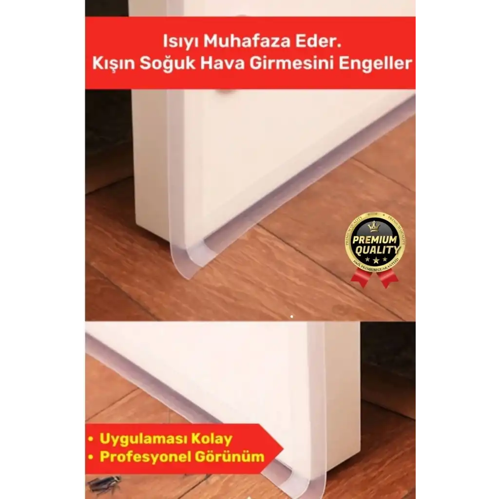 Şeffaf Silikon Rüzgâr Soğuk Böcek Engelleme Cam Kapı Pencere İzolasyon Yalıtım Şerit Bant 5mt 3 Adet