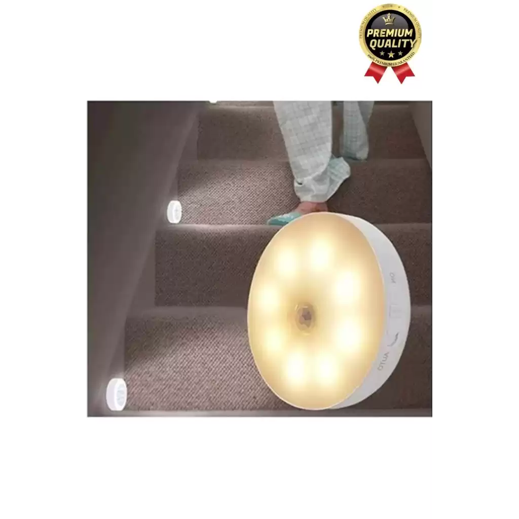 Premium Hareket Sensörlü Usb Şarj Edilebilir Mıknatıslı 3 Mod 8 Ledli Beyaz Işık Gece Lambası 1 Adet
