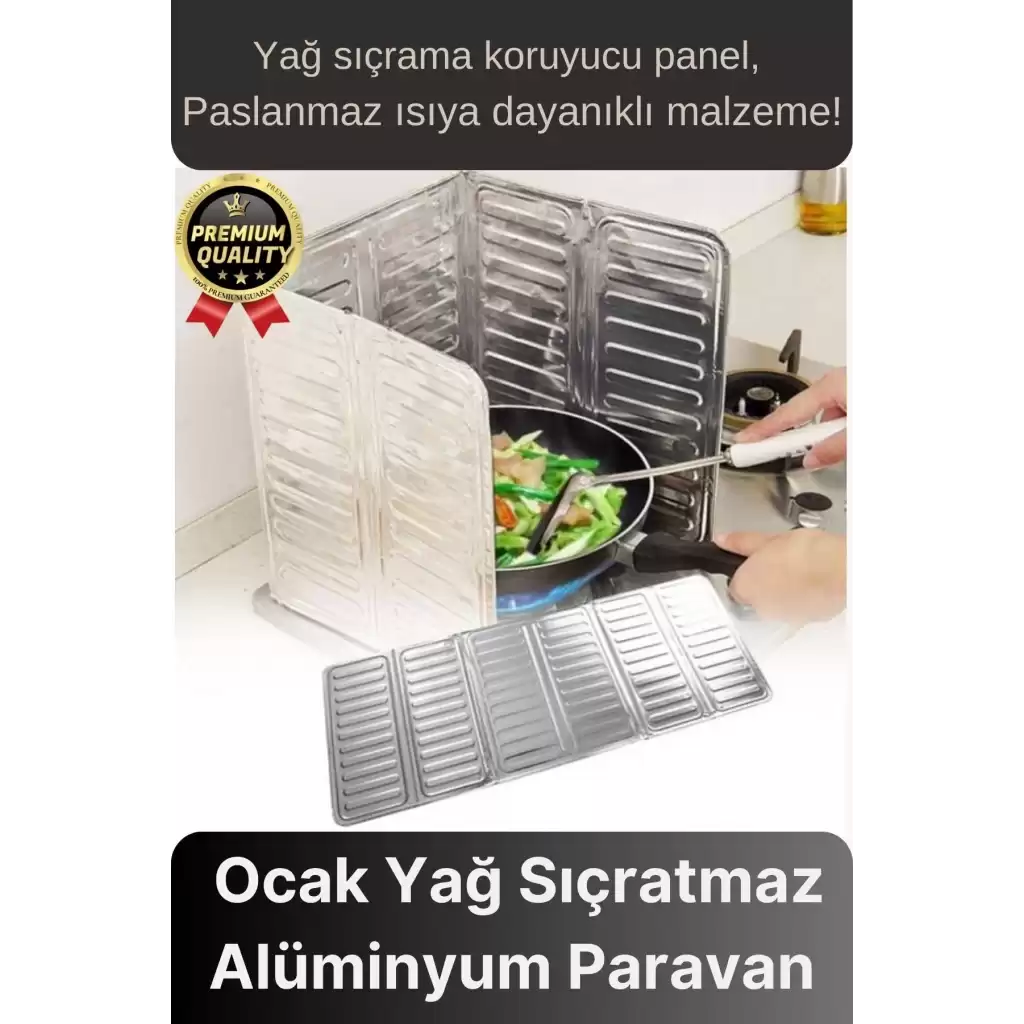 Katlanabilir Kolay Silinir Paslanmaz Ocak Kızartma Pişirme Yağ Sıçrama Koruyucu Alüminyum Paravan