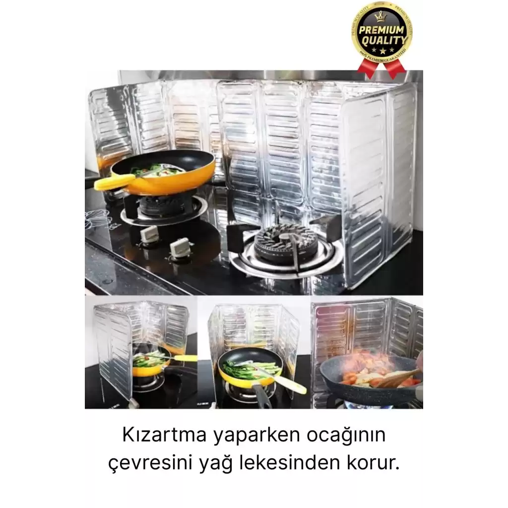 Katlanabilir Kolay Silinir Paslanmaz Ocak Kızartma Pişirme Yağ Sıçrama Koruyucu Alüminyum Paravan