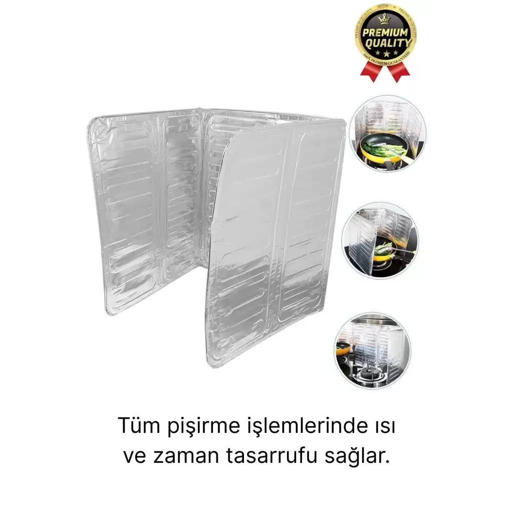 Katlanabilir Kolay Silinir Paslanmaz Ocak Kızartma Pişirme Yağ Sıçrama Koruyucu Alüminyum Paravan