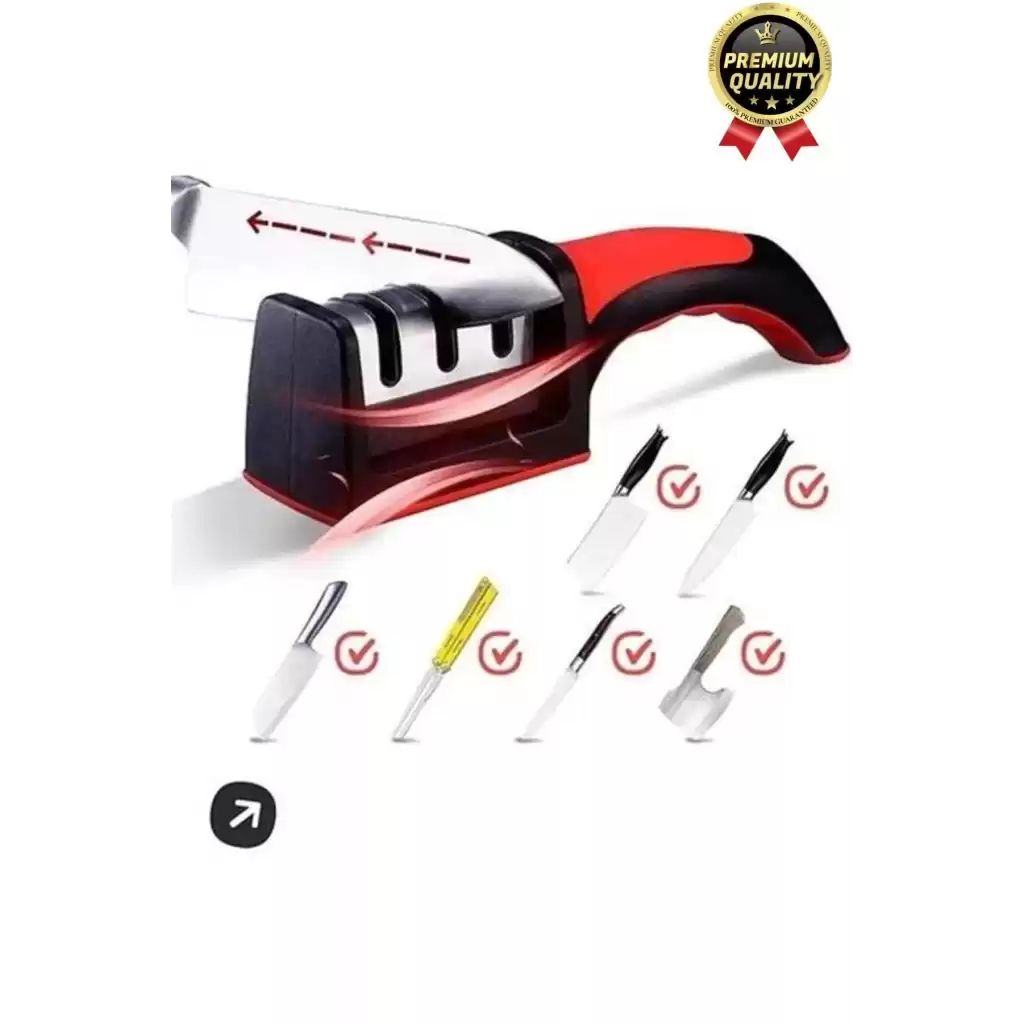 Profesyonel Ergonomik Pratik Keskin Paslanmaz Çelik Şef Mutfak 3 Kademeli Kolay Bıçak Bileme Aleti
