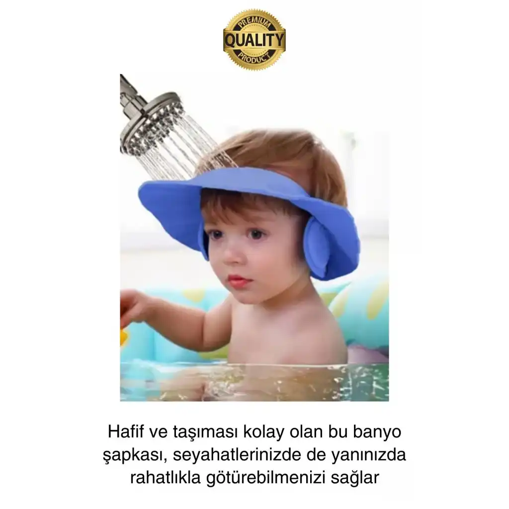 Ayarlanabilir Çocuk Bebek Duş Şapkası Göze Şampuan Su Sabun Kaçmasını Önleyen Koruyucu Banyo