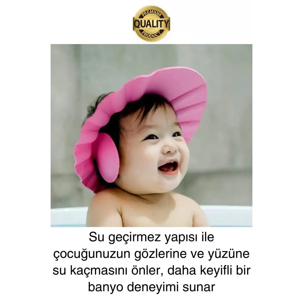 Ayarlanabilir Çocuk Bebek Duş Şapkası Göze Şampuan Su Sabun Kaçmasını Önleyen Koruyucu Banyo