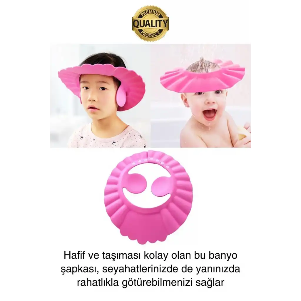 Ayarlanabilir Çocuk Bebek Duş Şapkası Göze Şampuan Su Sabun Kaçmasını Önleyen Koruyucu Banyo
