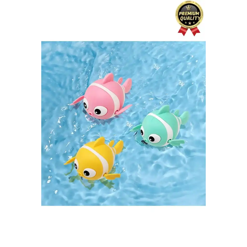 Özel Üretim Banyo Arkadaşı Eğlenceli Bebek Çocuk Renkli Oyuncak Kurmalı Yüzen Hareketli Banyo Balığı