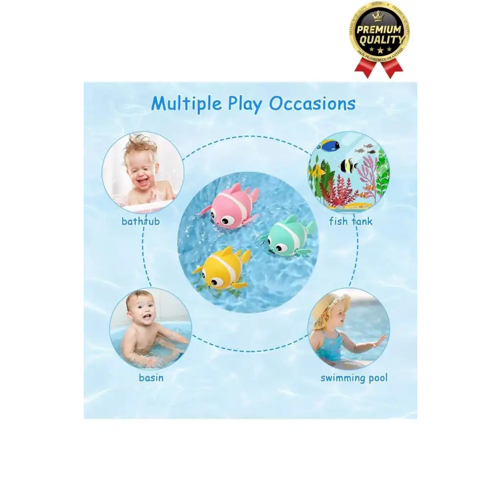 Özel Üretim Banyo Arkadaşı Eğlenceli Bebek Çocuk Renkli Oyuncak Kurmalı Yüzen Hareketli Banyo Balığı