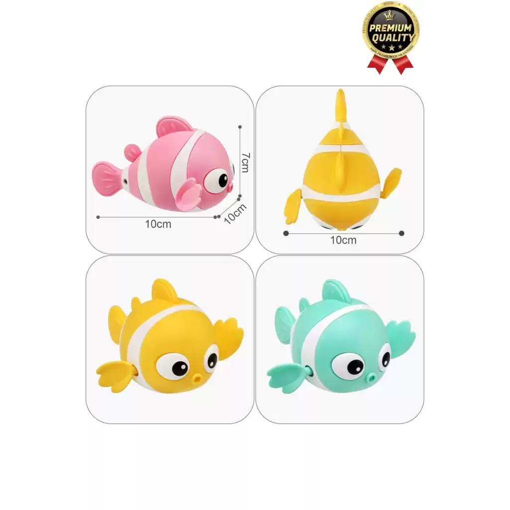 Özel Üretim Banyo Arkadaşı Eğlenceli Bebek Çocuk Renkli Oyuncak Kurmalı Yüzen Hareketli Banyo Balığı