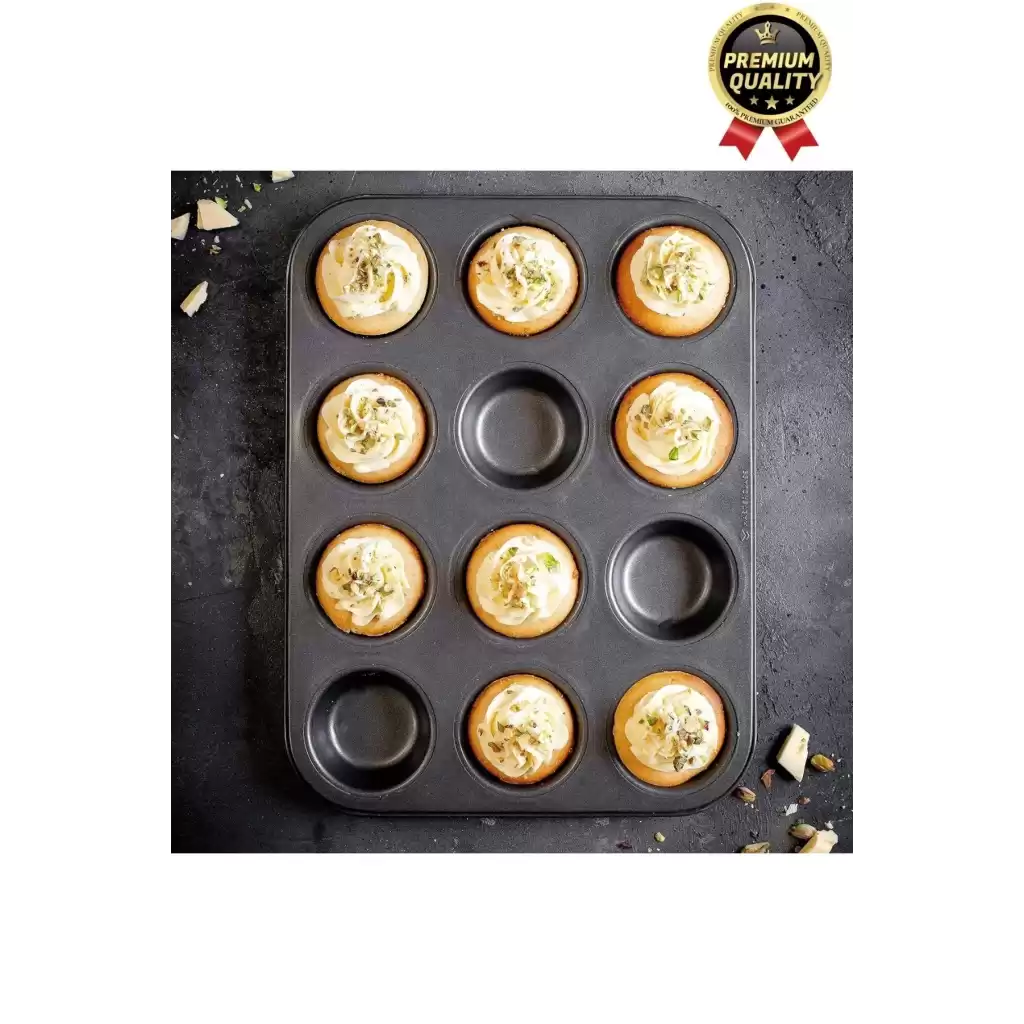 Çok Amaçlı Mutfak Yüksek Isıya Dayanıklı Yıkanabilir Yanmaz Yapışmaz 12li Kek Muffin Cupcake Kalıbı