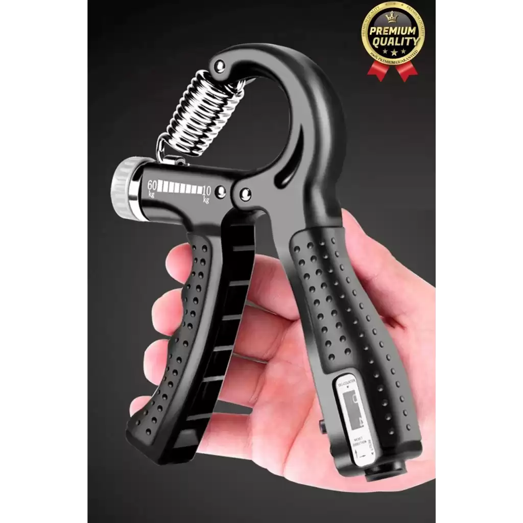 Premium Ayarlanabilir Taşınabilir Fitness Egzersiz Sayaçlı El Yayı 5-60 Kg Bilek Kası Güçlendirici