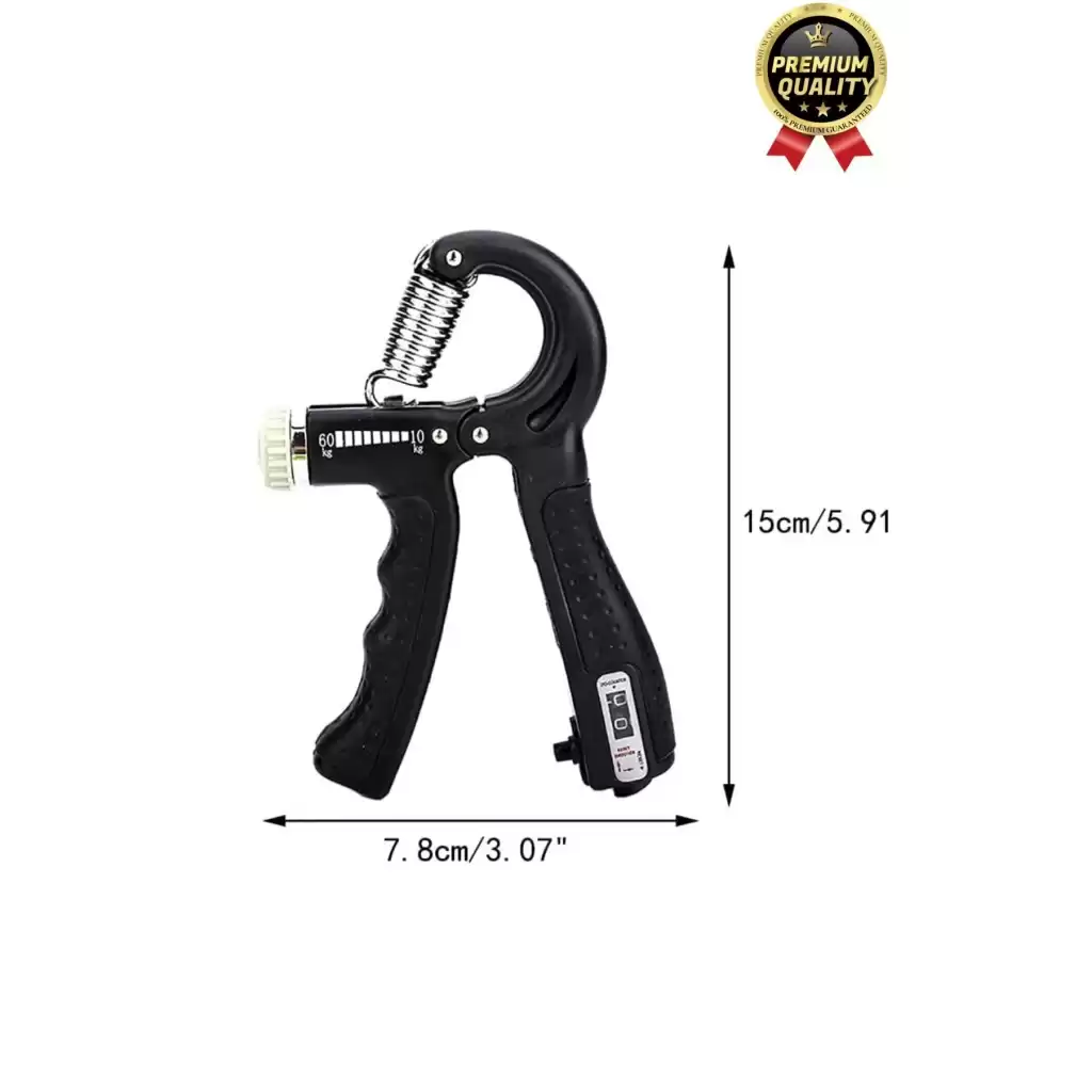 Premium Ayarlanabilir Taşınabilir Fitness Egzersiz Sayaçlı El Yayı 5-60 Kg Bilek Kası Güçlendirici