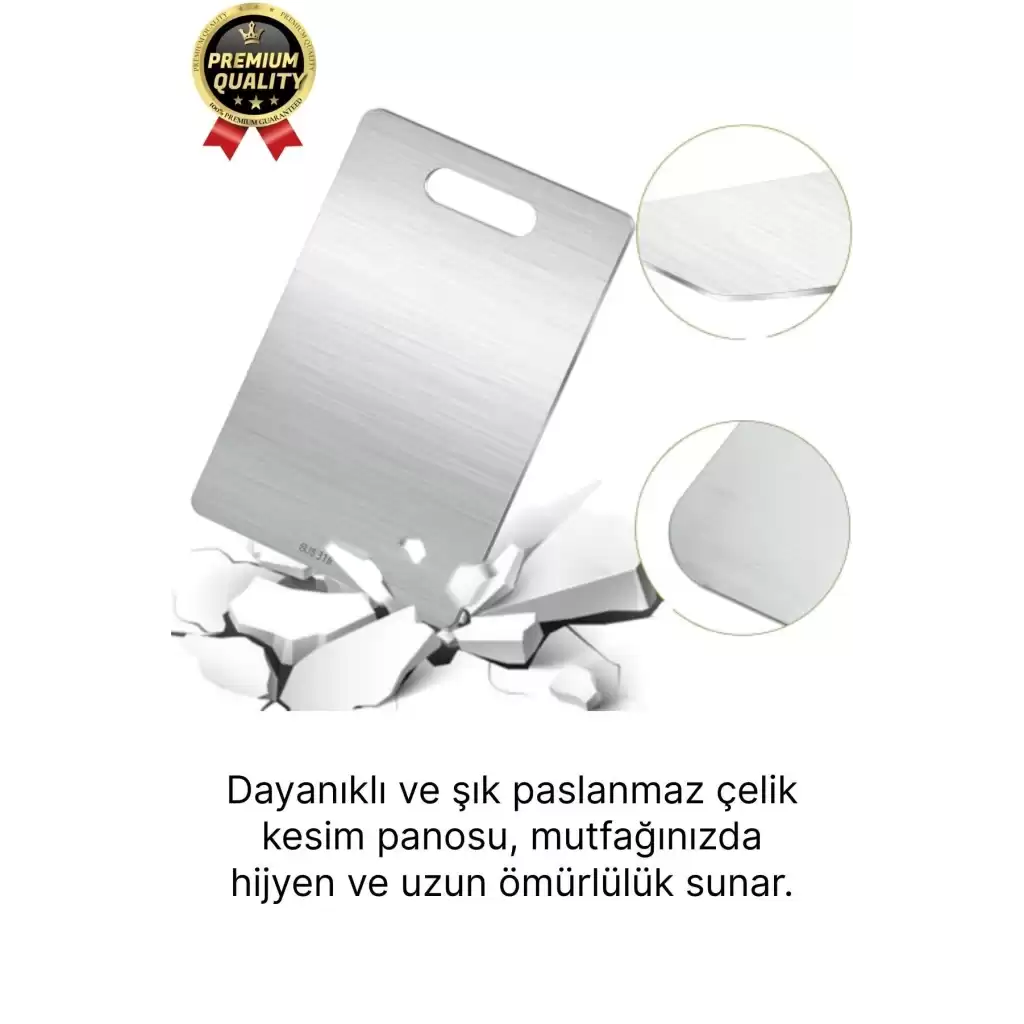 Çok Amaçlı Dayanıklı Kaymaz Yüzey Paslanmaz Çelik Mutfak Sebze Meyve Et Doğrama Lüks Kesme Tahtası