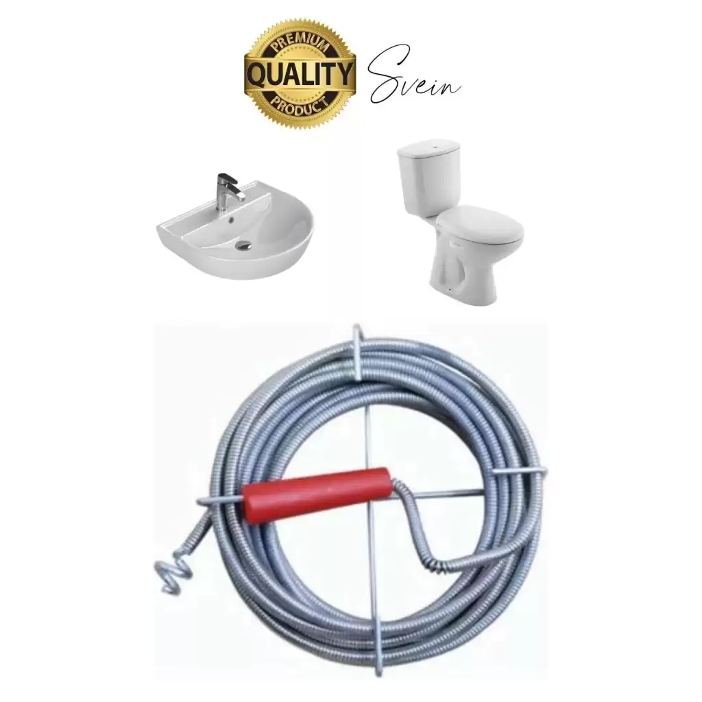 Premium 10 Metre Tıkanıklık Kanal Açma Klozet Gider Açıcı Boru Temizleme Spiral Tel Susta Manuel Uç