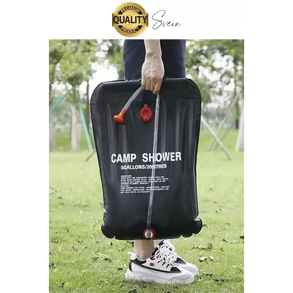Premium Güneşte Isınabilen Taşınabilir Katlanabilen 20 Lt Kamp Duşu Seti Yıkanma Banyo Hortum Başlık